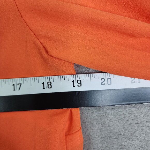 Women's Chaus V-Neck Long Sleeve Blouse Orange 100% Polyester Size S - Picture 8 of 10